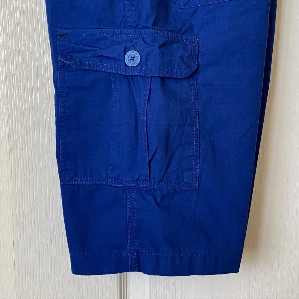 Levi's Boys Blue Ripstop Long Cargo Shorts Relaxed Fit Size 20 Regular
